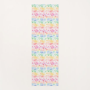 Colourful Watercolor Drip Seamless Pattern Yoga Mat
