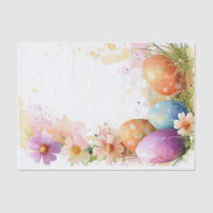Colourful watercolor Easter Eggs and Bunny Tissue Paper