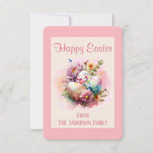 Colourful Watercolor Easter Eggs Easter Card