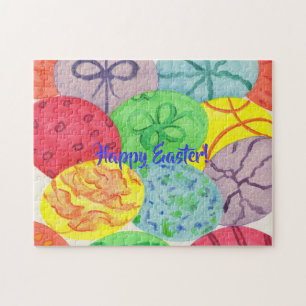Colourful Watercolor Easter Eggs Puzzles