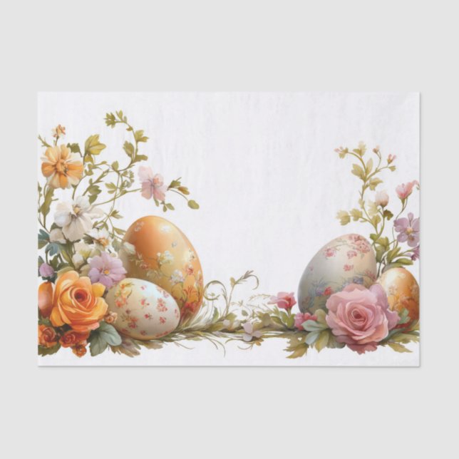Colourful watercolor Easter Eggs Tissue Paper (Front)