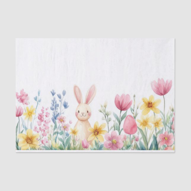 Colourful watercolor Easter Eggs Tissue Paper (Front)