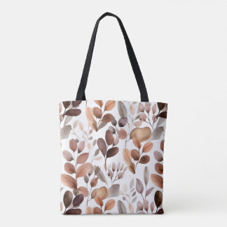 Colourful Watercolor Eucalyptus Leaves Rustic Boho Tote Bag