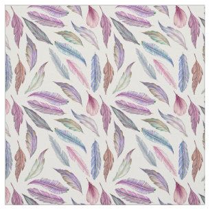Colourful Watercolor Feather Pattern - Cute Modern Fabric
