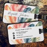 Colourful Watercolor Feathers Black Script Name Luggage Tag<br><div class="desc">Add a touch of style to your travels with this Colourful Watercolor Feathers Black Script Name Luggage Tag! Featuring a vibrant watercolor feathers design in shades of green, blue, pink, orange, and purple on a sleek white background, this tag is both practical and elegant. Customise the white stripe with your...</div>
