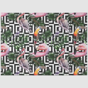 Colourful Watercolor Flamingo Series Design 5 Tissue Paper