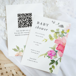 Colourful Watercolor Floral Baby Shower Invitation