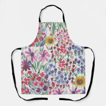 Colourful Watercolor Floral botanical Boho Garden 