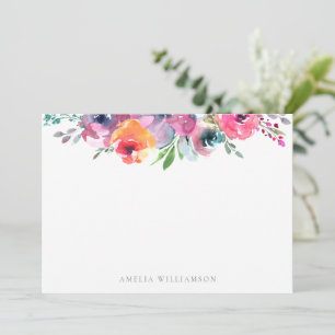 Colourful Watercolor Floral Bridal Shower Thank You Card