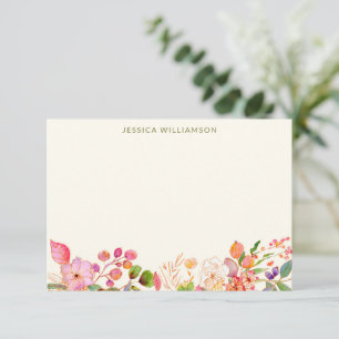 Colourful Watercolor Floral Custom Baby Shower Thank You Card