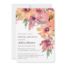 Colourful Watercolor Floral Garden Bridal Brunch