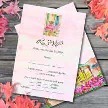 Colourful Watercolor Floral Old Town Mexico 