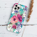 Colourful Watercolor Floral Pattern iPhone 12 Pro Case<br><div class="desc">Stylish and feminine,  this popular floral design features watercolor blossoms in pinks,  purples and blues. You'll be proud to show off your phone with this beautiful vibrant case!</div>