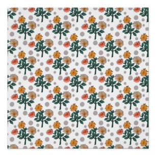 Colourful Watercolor Floral Pattern Poster