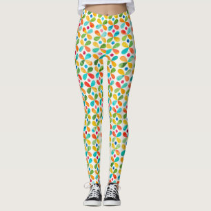 Colourful Watercolor Flower Pattern Leggings