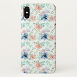 Colourful Watercolor Flowers  iPhone X Case