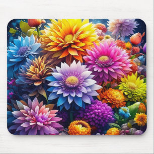 Colourful Watercolor Flowers   Mouse Pad