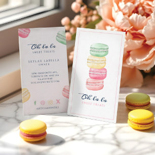 Colourful Watercolor French Macaron Bakery & Sweet Business Card