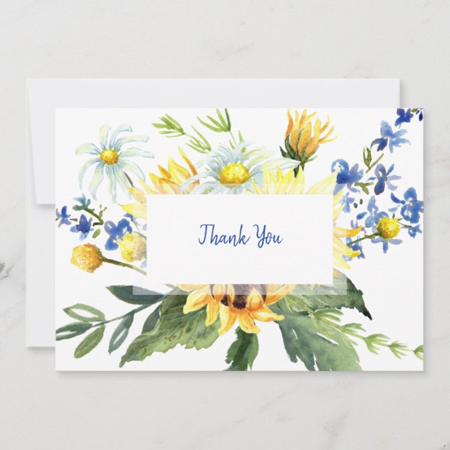 Colourful Watercolor Funeral Thank You Name Messag Card (Front)