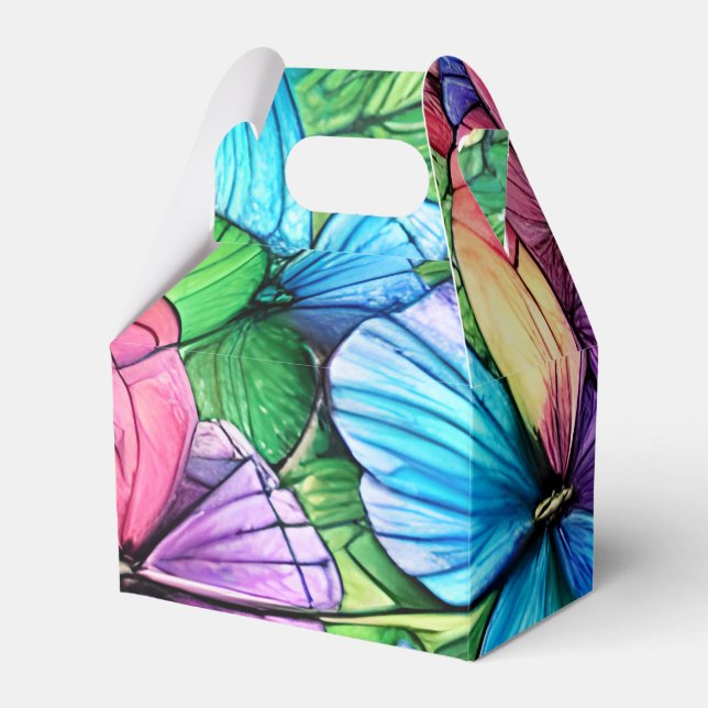 Colourful Watercolor Garden Favour Box (Front Side)