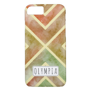 Colourful watercolor geometric stripes fall colour iPhone 8/7 case