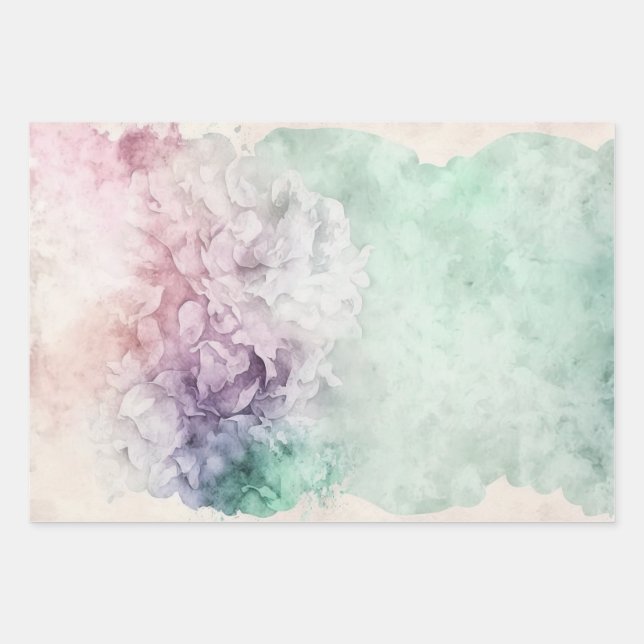 Colourful Watercolor Gift Wrapping Paper (Front)