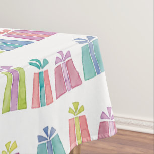 Colourful watercolor gifts/presents party design tablecloth