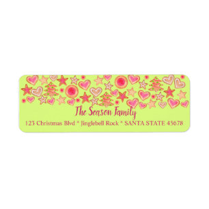 Colourful watercolor gingerbread cookies return address label