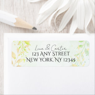 Colourful Watercolor Gold Foil Minimalist Return Address Label