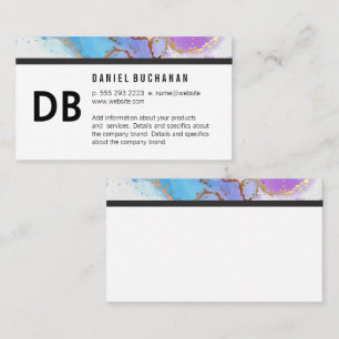 Colourful Watercolor Gold Foil Trim   Corporate Business Card