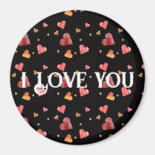 Colourful Watercolor Hearts Magnet