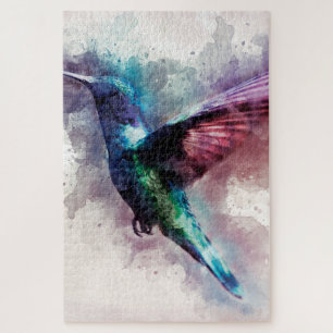 Colourful Watercolor Hummingbird Jigsaw Puzzle