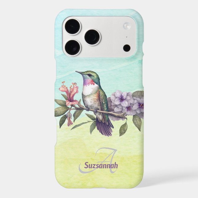 Colourful Watercolor Hummingbird Personalised  (Back)