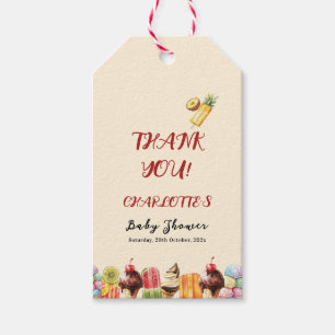 Colourful Watercolor Ice Cream Sweet Baby Shower Gift Tags