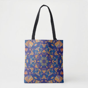 Colourful watercolor kaleidoscope mandala. Orienta Tote Bag