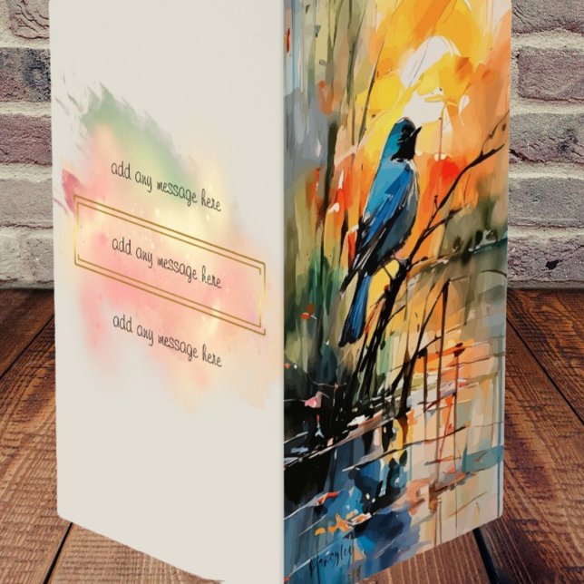 Colourful Watercolor Landscape Lake and Bird (Luscious Layers of Colors - Stand Up Card - Featuring  Lake Serenade - Landscape)