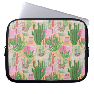 Colourful Watercolor Llama Pattern Laptop Sleeve