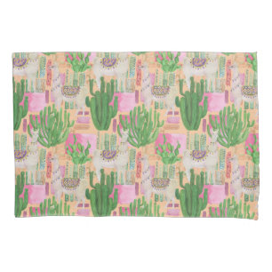Colourful Watercolor Llama Pattern Pillowcase