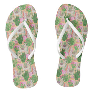 Colourful Watercolor Llama Pattern Thongs