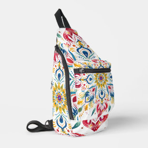 Colourful Watercolor Mandala Sling Bag