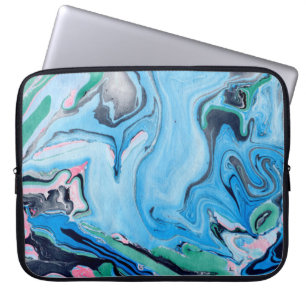 Colourful Watercolor Marble Stone Laptop Sleeve