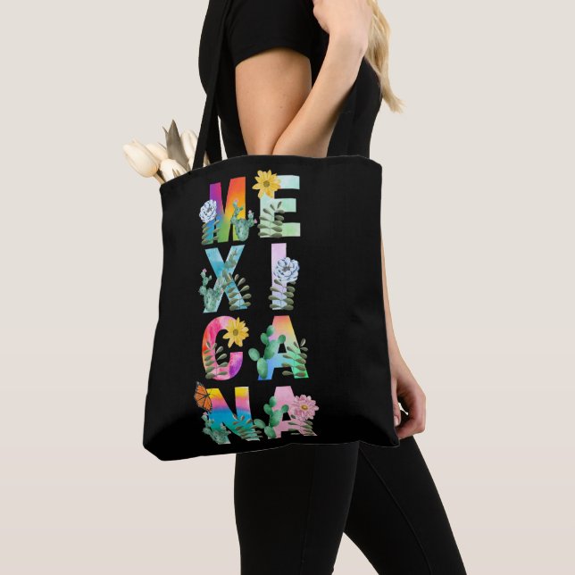 Colourful Watercolor Mexicana  Tote Bag (Close Up)