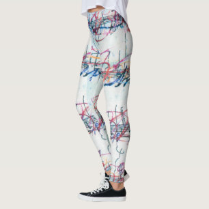 Colourful Watercolor music Sheet leggings