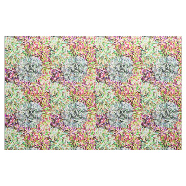 Colourful Watercolor Paint Brush Strokes Pattern Fabric (Fat Quarter)