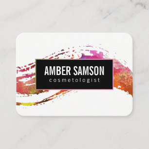 Colourful Watercolor Paint Brushed Business Card