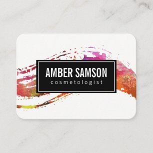 Colourful Watercolor Paint Brushed Business Card