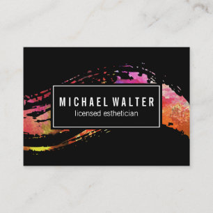 Colourful Watercolor Paint Brushed Business Card