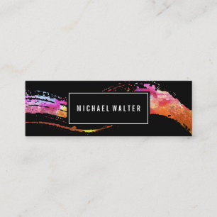 Colourful Watercolor Paint Brushed Mini Business Card
