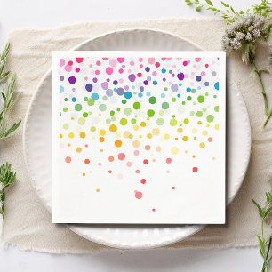 Colourful Watercolor Paint Splatter Celebrations Napkin