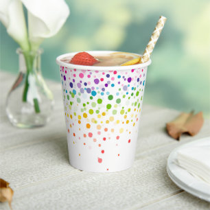 Colourful Watercolor Paint Splatter Celebrations Paper Cups